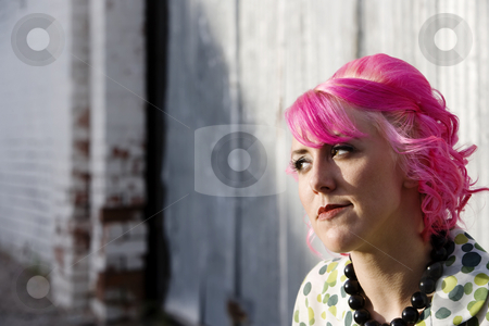 To use this stock image in your creative project, please select the size you need over to the right and click the "Add to Cart" button.
Your downloaded image will come with the Cutcaster watermark removed so don’t worry about the watermark you see on this page. Woman in an Alley stock photo, Woman with pink hair in an urban alley by Scott Griessel