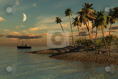 To use this stock image in your creative project, please select the size you need over to the right and click the "Add to Cart" button.
Your downloaded image will come with the Cutcaster watermark removed so don’t worry about the watermark you see on this page. Evening in paradise stock photo, Computer rendered image by Annika Str?