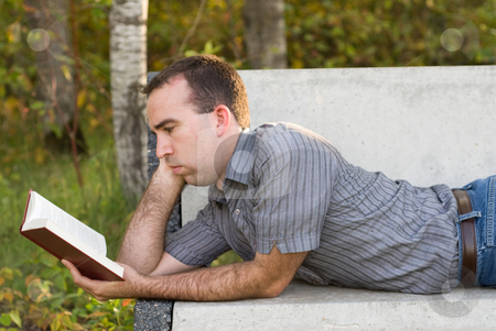To use this stock image in your creative project, please select the size you need over to the right and click the "Add to Cart" button.
Your downloaded image will come with the Cutcaster watermark removed so don’t worry about the watermark you see on this page. Reading A Book stock photo, A man lying on a bench reading a book by Richard Nelson