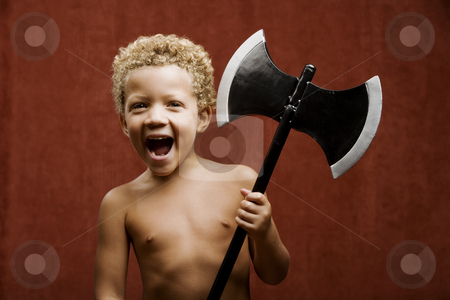 To use this stock image in your creative project, please select the size you need over to the right and click the "Add to Cart" button.
Your downloaded image will come with the Cutcaster watermark removed so don’t worry about the watermark you see on this page. Young Boy with a Toy Hatchet stock photo, Young shirtless boy with a toy hatchet by Scott Griessel