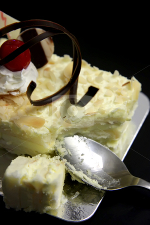 To use this stock image in your creative project, please select the size you need over to the right and click the "Add to Cart" button.
Your downloaded image will come with the Cutcaster watermark removed so don’t worry about the watermark you see on this page. Sponge cake stock photo, Sansrival white sponge cake with icing rectangle cut by Kheng Guan Toh