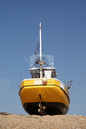 To use this stock image in your creative project, please select the size you need over to the right and click the "Add to Cart" button.
Your downloaded image will come with the Cutcaster watermark removed so don’t worry about the watermark you see on this page. Yellow Boat stock photo, Yellow boat on a beach out of the sea by David Nebesky
