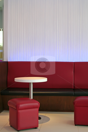 To use this stock image in your creative project, please select the size you need over to the right and click the "Add to Cart" button.
Your downloaded image will come with the Cutcaster watermark removed so don’t worry about the watermark you see on this page. Modern lounge cafe stock photo, Modern trendy lounge waiting area cafe red and white theme by Kheng Guan Toh