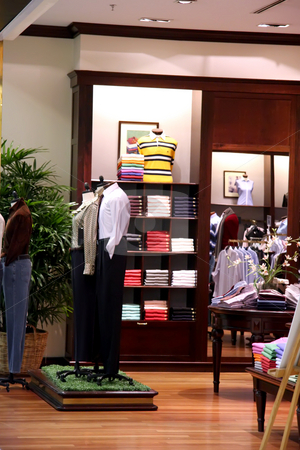 To use this stock image in your creative project, please select the size you need over to the right and click the "Add to Cart" button.
Your downloaded image will come with the Cutcaster watermark removed so don’t worry about the watermark you see on this page. Fashion retail stock photo, Fashion clothing retail display clothes for sale by Kheng Guan Toh