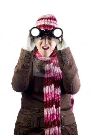 To use this stock image in your creative project, please select the size you need over to the right and click the "Add to Cart" button.
Your downloaded image will come with the Cutcaster watermark removed so don’t worry about the watermark you see on this page. Girl looking through binoculars stock photo, Woman holding and looking through binoculars by Ivan Montero