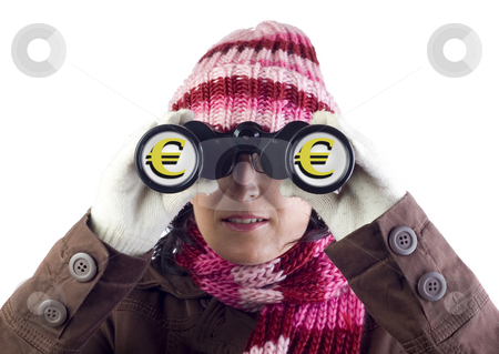 To use this stock image in your creative project, please select the size you need over to the right and click the "Add to Cart" button.
Your downloaded image will come with the Cutcaster watermark removed so don’t worry about the watermark you see on this page. Financial forecaster stock photo, Woman holding and looking through binoculars by Ivan Montero