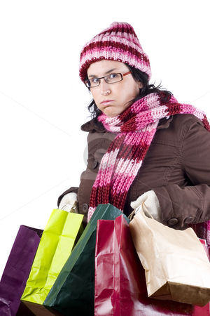 To use this stock image in your creative project, please select the size you need over to the right and click the "Add to Cart" button.
Your downloaded image will come with the Cutcaster watermark removed so don’t worry about the watermark you see on this page. Christmas shopping woman stock photo, Consumerist Christmas girl with bags in a shopping day by Ivan Montero