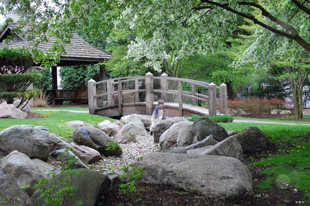To use this stock image in your creative project, please select the size you need over to the right and click the "Add to Cart" button.
Your downloaded image will come with the Cutcaster watermark removed so don’t worry about the watermark you see on this page. Japanese garden stock photo, Japanese garden, public park, Mishawaka, Indiana by Heather Shelley