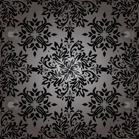 To use this stock image in your creative project, please select the size you need over to the right and click the "Add to Cart" button.
Your downloaded image will come with the Cutcaster watermark removed so don’t worry about the watermark you see on this page. Abstract floral repeat stock vector clipart, Illustrated wallpaper design in with a floral theme in black by Michael Travers