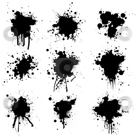 To use this stock image in your creative project, please select the size you need over to the right and click the "Add to Cart" button.
Your downloaded image will come with the Cutcaster watermark removed so don’t worry about the watermark you see on this page. Collection ink splat stock vector clipart, Illustrated ink bloat collection in black and white by Michael Travers