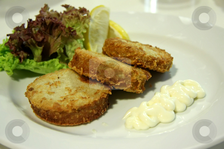 To use this stock image in your creative project, please select the size you need over to the right and click the "Add to Cart" button.
Your downloaded image will come with the Cutcaster watermark removed so don’t worry about the watermark you see on this page. Crab cakes stock photo, Fried crab cake appetizers with lettuce and mayonaisse by Kheng Guan Toh