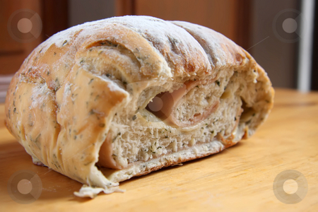 To use this stock image in your creative project, please select the size you need over to the right and click the "Add to Cart" button.
Your downloaded image will come with the Cutcaster watermark removed so don’t worry about the watermark you see on this page. Fancy sandwich stock photo, Fancy cheese and ham sandwic baked bread roll by Kheng Guan Toh