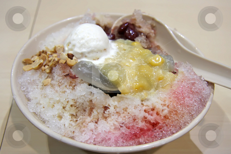 To use this stock image in your creative project, please select the size you need over to the right and click the "Add to Cart" button.
Your downloaded image will come with the Cutcaster watermark removed so don’t worry about the watermark you see on this page. Shaved ice dessert stock photo, Asian shaved ice dessert with colorful jelly by Kheng Guan Toh