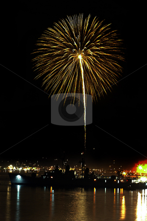To use this stock image in your creative project, please select the size you need over to the right and click the "Add to Cart" button.
Your downloaded image will come with the Cutcaster watermark removed so don’t worry about the watermark you see on this page. 4rth of July stock photo, July 4, 2004 : The skies lit up with bombs bursting in air from the Fathoms O Fun fire works show. The fireworks could be seen bursting in the air above the USS Turner Joy in the Sinclair Inlet of Port Orchard, Washington. by Jesse Beals