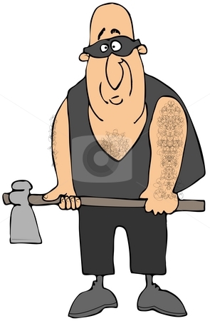 To use this stock image in your creative project, please select the size you need over to the right and click the "Add to Cart" button.
Your downloaded image will come with the Cutcaster watermark removed so don’t worry about the watermark you see on this page. The Executioner stock photo, This illustration depicts a man dressed in a vest and mask and carrying an axe. by Dennis Cox