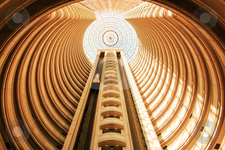 To use this stock image in your creative project, please select the size you need over to the right and click the "Add to Cart" button.
Your downloaded image will come with the Cutcaster watermark removed so don’t worry about the watermark you see on this page. Elevator stock photo, Panoramic elevator in the interior of a hotel by Rafael Franceschini