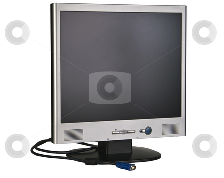 To use this stock image in your creative project, please select the size you need over to the right and click the "Add to Cart" button.
Your downloaded image will come with the Cutcaster watermark removed so don’t worry about the watermark you see on this page. Flatscreen monitor isolated with a clipping path stock photo, A flatscreen computer monitor and cable by RCarner Photography