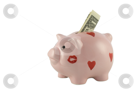 To use this stock image in your creative project, please select the size you need over to the right and click the "Add to Cart" button.
Your downloaded image will come with the Cutcaster watermark removed so don’t worry about the watermark you see on this page. Piggy Bank With One Dollar Bill stock photo, Piggy bank with one Dollar bill isolated against a white background by Inge Schepers