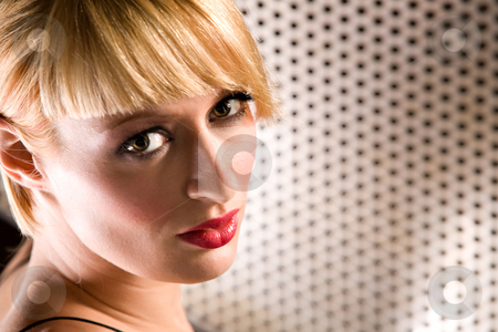 To use this stock image in your creative project, please select the size you need over to the right and click the "Add to Cart" button.
Your downloaded image will come with the Cutcaster watermark removed so don’t worry about the watermark you see on this page. Portrait of a beautiful blond girl making eye contact stock photo, Portrait of a beautiful blond girl looking at you by Frenk and Danielle Kaufmann
