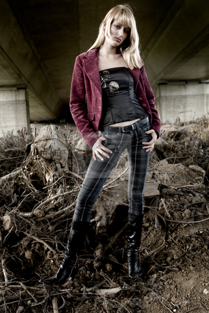 To use this stock image in your creative project, please select the size you need over to the right and click the "Add to Cart" button.
Your downloaded image will come with the Cutcaster watermark removed so don’t worry about the watermark you see on this page. Fashion shoot standing under a bridge stock photo, Standing fashion by Frenk and Danielle Kaufmann