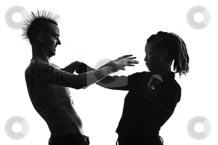 To use this stock image in your creative project, please select the size you need over to the right and click the "Add to Cart" button.
Your downloaded image will come with the Cutcaster watermark removed so don’t worry about the watermark you see on this page. Man and Woman stock photo, Man with Mohawk and Woman wearing Dreadlocks by Scott Griessel