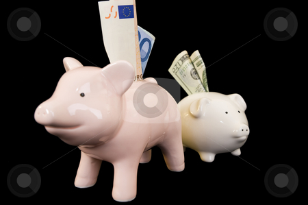 To use this stock image in your creative project, please select the size you need over to the right and click the "Add to Cart" button.
Your downloaded image will come with the Cutcaster watermark removed so don’t worry about the watermark you see on this page. Piggybank with various currency stock photo, Piggybank with various international currencies on a black background. Conceptual shot showing Euro, Dollar and Sterling, indicating the weakness of the Dollar. by Nicolaas Traut
