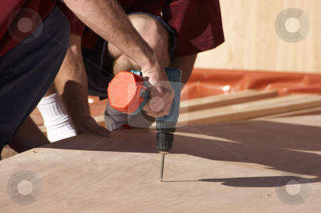 To use this stock image in your creative project, please select the size you need over to the right and click the "Add to Cart" button.
Your downloaded image will come with the Cutcaster watermark removed so don’t worry about the watermark you see on this page. Screwing In stock photo, Workman using a electric drill to put a screw in by Nicholas Rjabow
