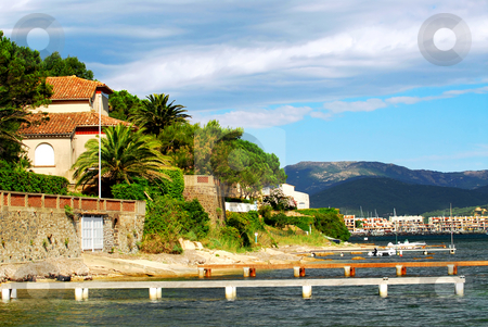 To use this stock image in your creative project, please select the size you need over to the right and click the "Add to Cart" button.
Your downloaded image will come with the Cutcaster watermark removed so don’t worry about the watermark you see on this page. Mediterranean coast of French Riviera stock photo, View of Mediterranean coast of French Riviera by Elena Elisseeva