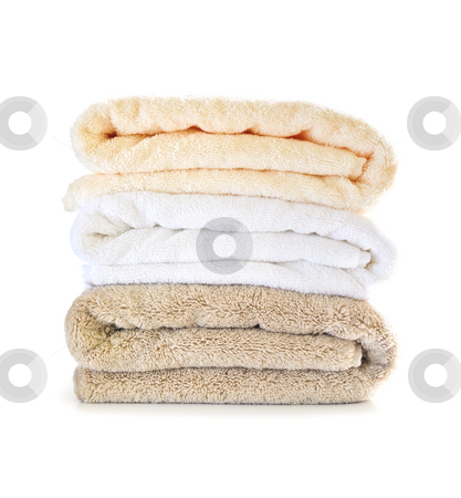 To use this stock image in your creative project, please select the size you need over to the right and click the "Add to Cart" button.
Your downloaded image will come with the Cutcaster watermark removed so don’t worry about the watermark you see on this page. Stack of towels stock photo, Stack of soft towels isolated on white background by Elena Elisseeva