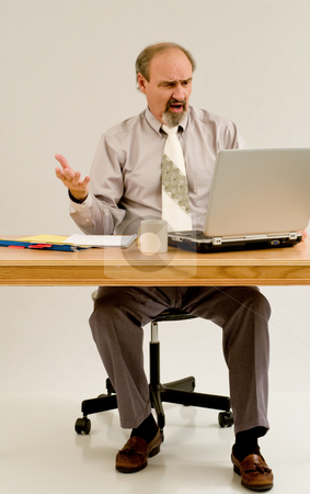 To use this stock image in your creative project, please select the size you need over to the right and click the "Add to Cart" button.
Your downloaded image will come with the Cutcaster watermark removed so don’t worry about the watermark you see on this page. Businessman talking to his laptop computer stock photo, Questioning the results of a computation. by RCarner Photography