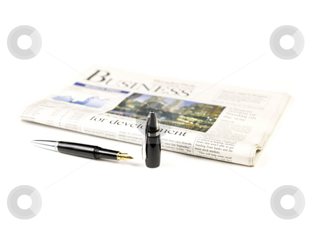 To use this stock image in your creative project, please select the size you need over to the right and click the "Add to Cart" button.
Your downloaded image will come with the Cutcaster watermark removed so don’t worry about the watermark you see on this page. Newspaper and pen stock photo, Newspaper and pen on white background by Francesco Perre