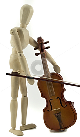 To use this stock image in your creative project, please select the size you need over to the right and click the "Add to Cart" button.
Your downloaded image will come with the Cutcaster watermark removed so don’t worry about the watermark you see on this page. Mannequin and violin stock photo, A wooden mannequin playing the violin. by Norma Cornes