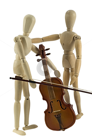 To use this stock image in your creative project, please select the size you need over to the right and click the "Add to Cart" button.
Your downloaded image will come with the Cutcaster watermark removed so don’t worry about the watermark you see on this page. Learning to play stock photo, A wooden mannequin playing the violin. by Norma Cornes