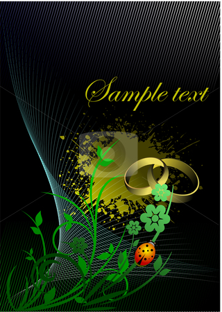 To use this stock image in your creative project, please select the size you need over to the right and click the "Add to Cart" button.
Your downloaded image will come with the Cutcaster watermark removed so don’t worry about the watermark you see on this page. Floral grunge background stock vector clipart, Floral grunge background with wedding rings and beetle by Leonid Dorfman