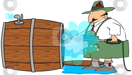 To use this stock image in your creative project, please select the size you need over to the right and click the "Add to Cart" button.
Your downloaded image will come with the Cutcaster watermark removed so don’t worry about the watermark you see on this page. Steam Cleaning The Beer Barrel stock photo, This illustration depicts a Bavarian man steam cleaning a beer barrel after Oktoberfest. by Dennis Cox