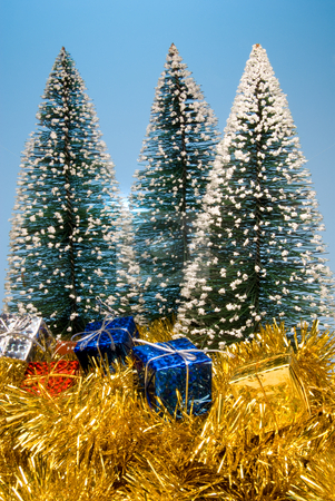 To use this stock image in your creative project, please select the size you need over to the right and click the "Add to Cart" button.
Your downloaded image will come with the Cutcaster watermark removed so don’t worry about the watermark you see on this page. Christmas Presents stock photo, Holiday Christmas presents under evergreen pine trees. by Robert Byron