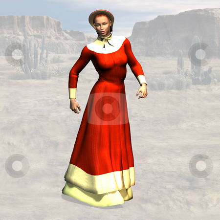 To use this stock image in your creative project, please select the size you need over to the right and click the "Add to Cart" button.
Your downloaded image will come with the Cutcaster watermark removed so don’t worry about the watermark you see on this page. Teacher in red dress stock photo, Wild West Series with Cowboys, Indians, Good and Bad Guys
Image contains a Clipping Path / Cutting Path for the main object by Ralf Kraft