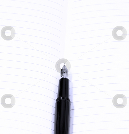 To use this stock image in your creative project, please select the size you need over to the right and click the "Add to Cart" button.
Your downloaded image will come with the Cutcaster watermark removed so don’t worry about the watermark you see on this page. Fountain pen and notebook stock photo, Classic black fountain pen on open notebook,blue filter by Francesco Perre