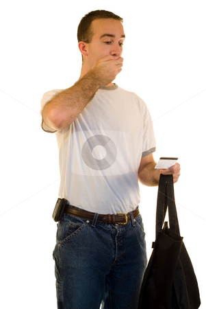 To use this stock image in your creative project, please select the size you need over to the right and click the "Add to Cart" button.
Your downloaded image will come with the Cutcaster watermark removed so don’t worry about the watermark you see on this page. Credit Card Debt stock photo, A you man looking shocked because he is in debt by Richard Nelson