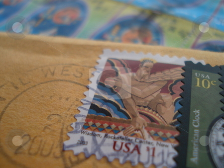 To use this stock image in your creative project, please select the size you need over to the right and click the "Add to Cart" button.
Your downloaded image will come with the Cutcaster watermark removed so don’t worry about the watermark you see on this page. Postage Stamps stock photo, Two envelopes with an array of colorful postage stamps on them. by Ben O'Neal