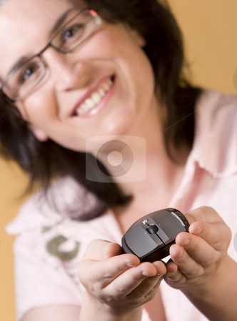 To use this stock image in your creative project, please select the size you need over to the right and click the "Add to Cart" button.
Your downloaded image will come with the Cutcaster watermark removed so don’t worry about the watermark you see on this page. Young woman communication technology stock photo, Young woman by Ivan Montero