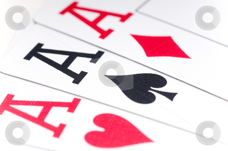 To use this stock image in your creative project, please select the size you need over to the right and click the "Add to Cart" button.
Your downloaded image will come with the Cutcaster watermark removed so don’t worry about the watermark you see on this page. Macro of playing cards stock photo, Macro of playing cards showing 3 aces by Vince Clements