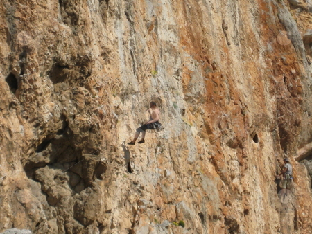 To use this stock image in your creative project, please select the size you need over to the right and click the "Add to Cart" button.
Your downloaded image will come with the Cutcaster watermark removed so don’t worry about the watermark you see on this page. Rock Climbing Athens stock photo, A new rock climbing route in athens. by Maria Malli