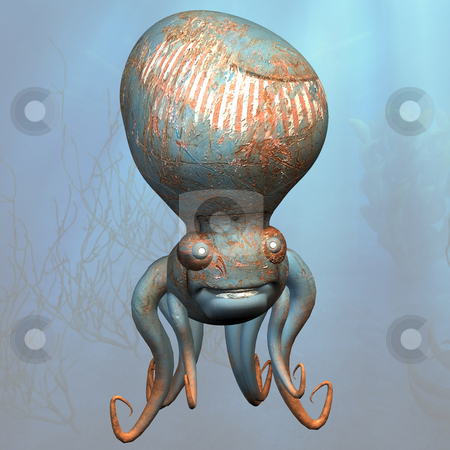 To use this stock image in your creative project, please select the size you need over to the right and click the "Add to Cart" button.
Your downloaded image will come with the Cutcaster watermark removed so don’t worry about the watermark you see on this page. Tentacle monster stock photo, A very cute tentacle monster under the sea
With Clipping Path / Cutting Path by Ralf Kraft