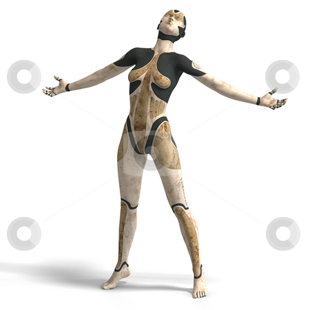 To use this stock image in your creative project, please select the size you need over to the right and click the "Add to Cart" button.
Your downloaded image will come with the Cutcaster watermark removed so don’t worry about the watermark you see on this page. Female Cyborg stock photo, Sexy female android or robot
With Clipping Path by Ralf Kraft