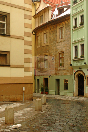 To use this stock image in your creative project, please select the size you need over to the right and click the "Add to Cart" button.
Your downloaded image will come with the Cutcaster watermark removed so don’t worry about the watermark you see on this page. Prague stock photo, Antique streets of prague and antique apartment-houses by Kobby Dagan