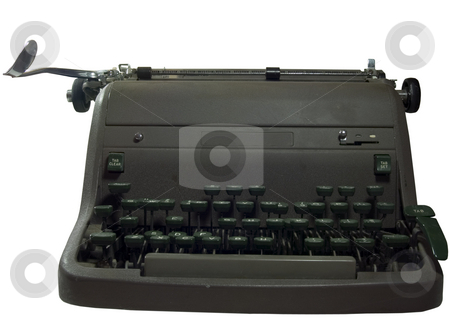 To use this stock image in your creative project, please select the size you need over to the right and click the "Add to Cart" button.
Your downloaded image will come with the Cutcaster watermark removed so don’t worry about the watermark you see on this page. Old Typewriter
stock photo, A well used ancient antique green typewriter. by John McLaird