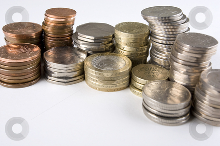 To use this stock image in your creative project, please select the size you need over to the right and click the "Add to Cart" button.
Your downloaded image will come with the Cutcaster watermark removed so don’t worry about the watermark you see on this page. UK Coins stock photo, Random piles of used UK coins with copy space by Steve Smith