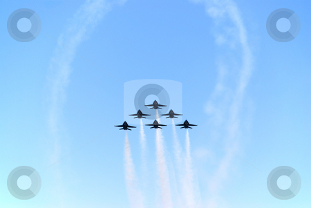 To use this stock image in your creative project, please select the size you need over to the right and click the "Add to Cart" button.
Your downloaded image will come with the Cutcaster watermark removed so don’t worry about the watermark you see on this page. Air show stock photo, A formation of airplanes on a blue sky by Ivan Paunovic