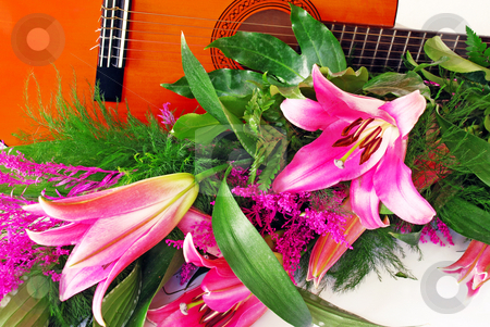 To use this stock image in your creative project, please select the size you need over to the right and click the "Add to Cart" button.
Your downloaded image will come with the Cutcaster watermark removed so don’t worry about the watermark you see on this page. Pink lily guitar composition stock photo, Pink lily and guitar composition over white by Julija Sapic